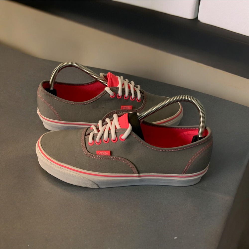Vans Gray and Pink Low-Top Sneakers